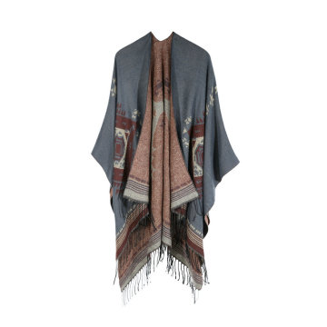 New Fashion Damen Schal Wrap vorne offen Poncho Cape